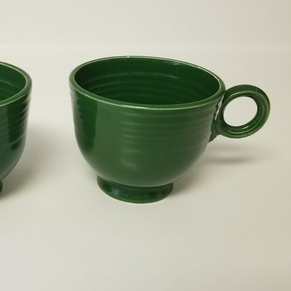 Dining 2 Ceramic Teacups In Solid Forest Green Color Poshmark